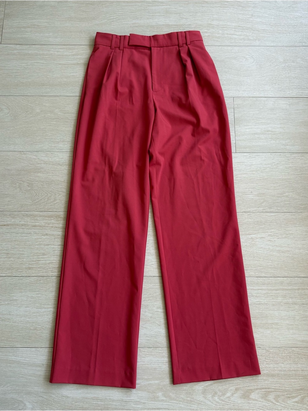 High-Waist Wide Leg Red Trousers